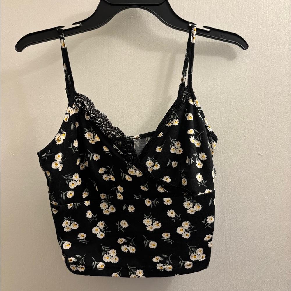 SHEIN Black Floral Lace Cami Top